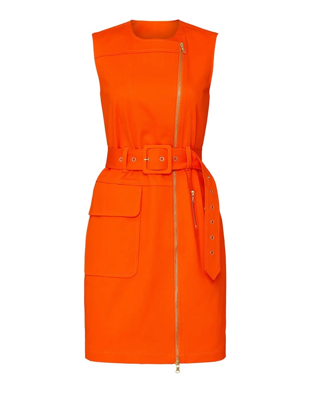 Toccin Sleeveless Orange Utility Dress